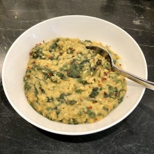 Spicy Red Lentils with Spinach & Orange Juice